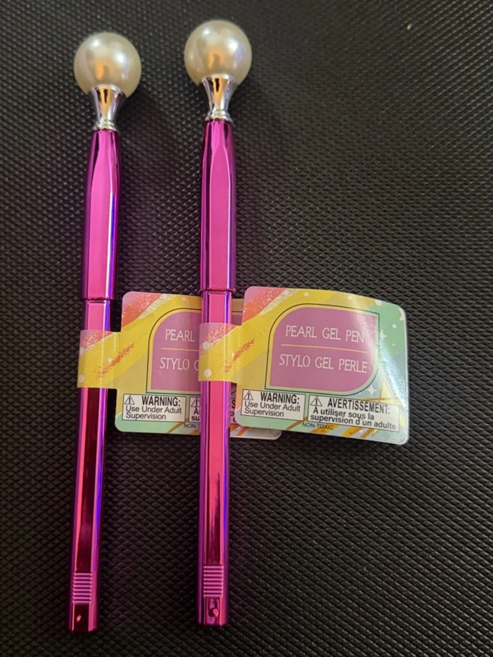 Pearl Top Pink Metallic Gel Pens - Set of 2